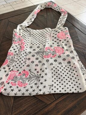 Free People Boho Reusable Tote Bag Floral Star Print NWOT